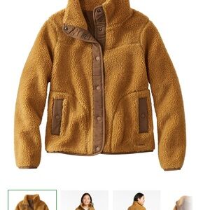Women’s LL Bean Sherpa Fleece Jacket color: Antique Gold